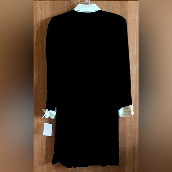 1990s Vtg Women’s 8 Collared Cuffed LAUREN RALPH LAUREN Velour Textured Dress - Picture 5 of 16